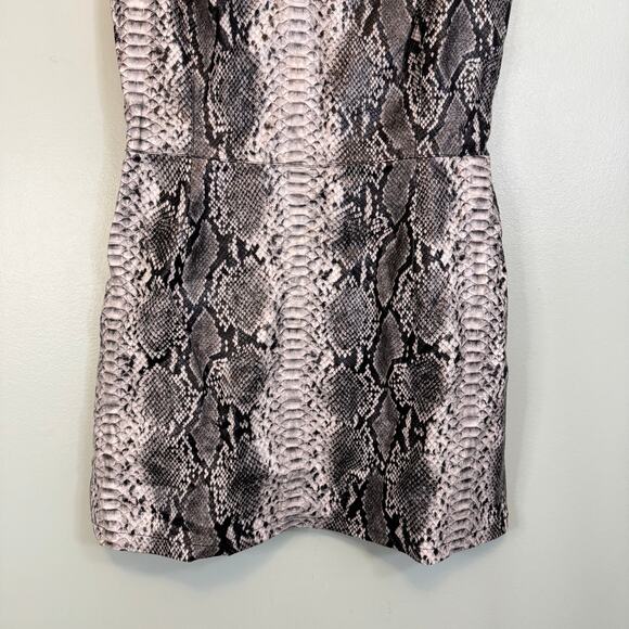 French Connection Mini Dress Womens 10 Gray Snakeskin Animal Print Sleeveless - Picture 5 of 7
